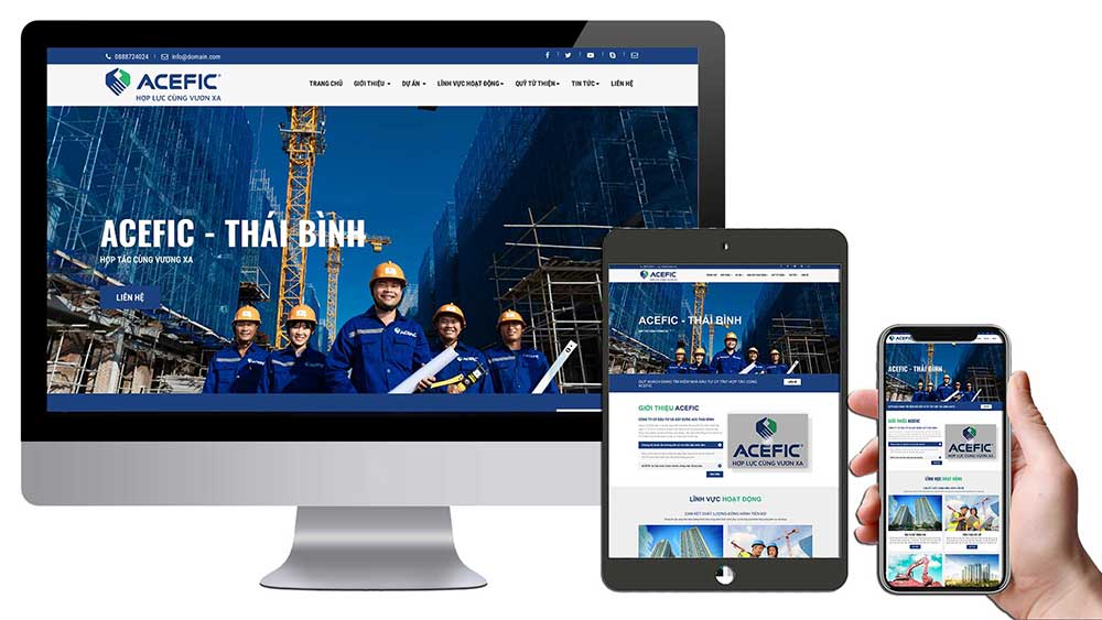 Thiết kế web đẹp cho công ty - tập đoàn xây dựng