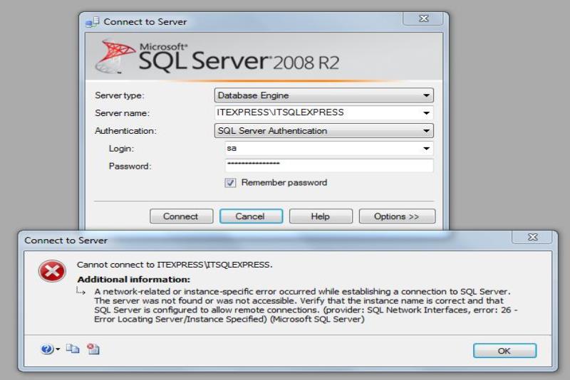 Sửa lỗi không thể kết nối Sql server (Fix error can not login to sql server)