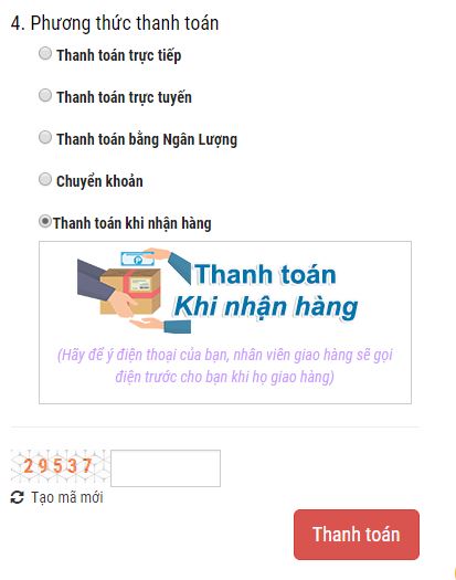 Tính năng thanh toán trên website bán hàng