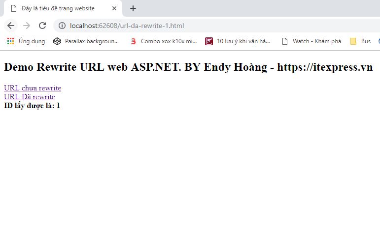 Hướng dẫn Rewrite URL website viết bằng ASP-NET đơn giản nhất