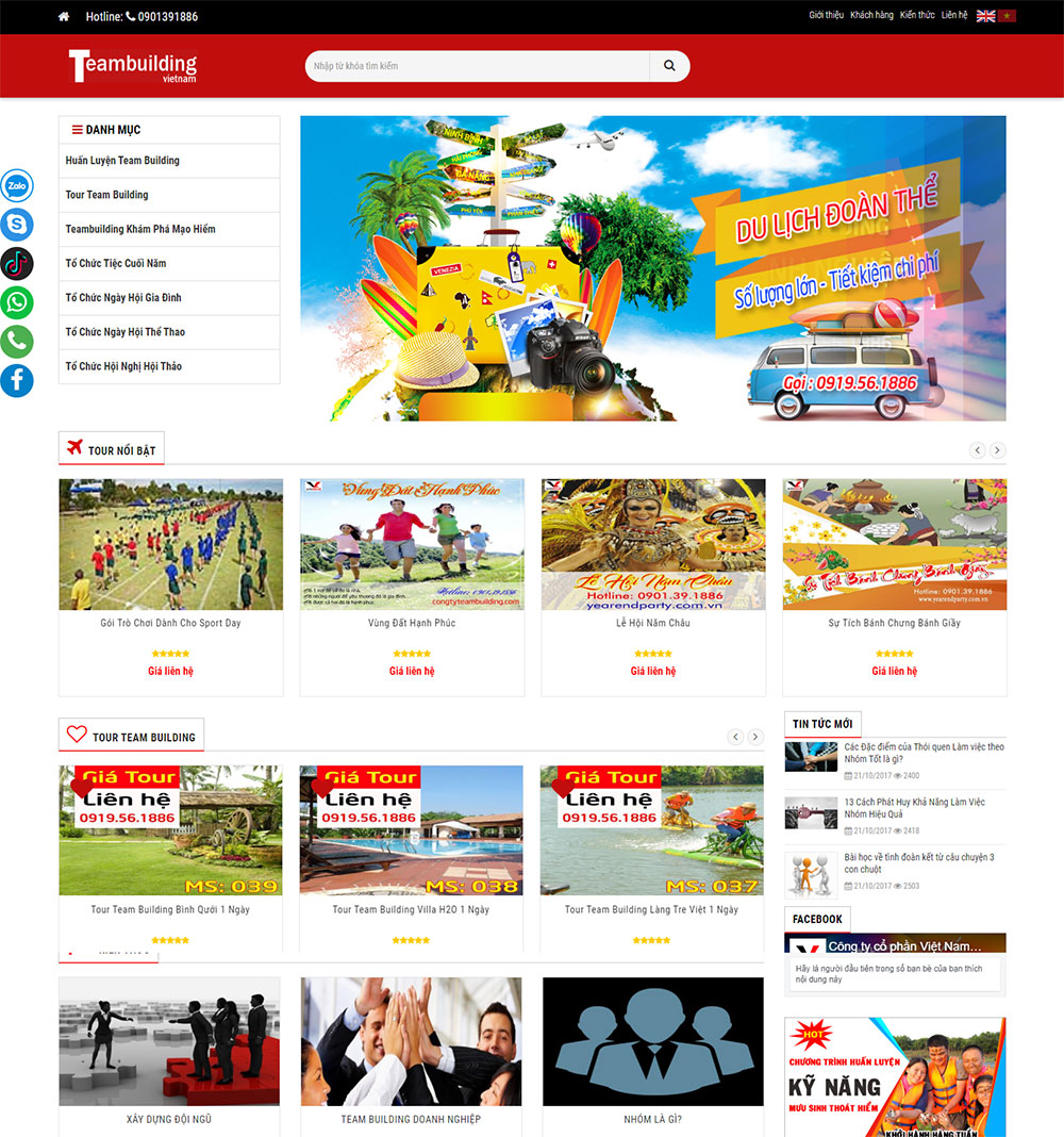 Mẫu website bán hàng phổ biến cho ngành dịch vụ