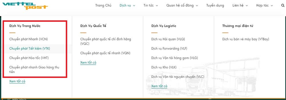 Các dịch vụ chuyển phát của Viettel Post