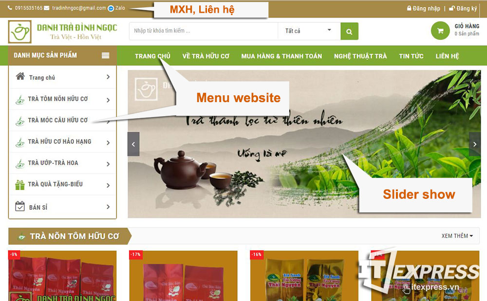 Tính năng cần thiết trên website bán hàng