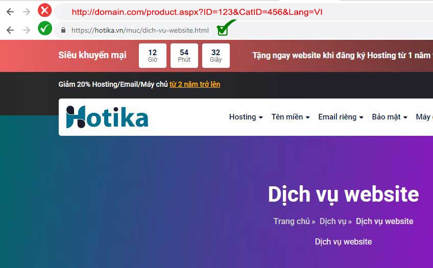 URL thân thiện Google và chuẩn SEO website