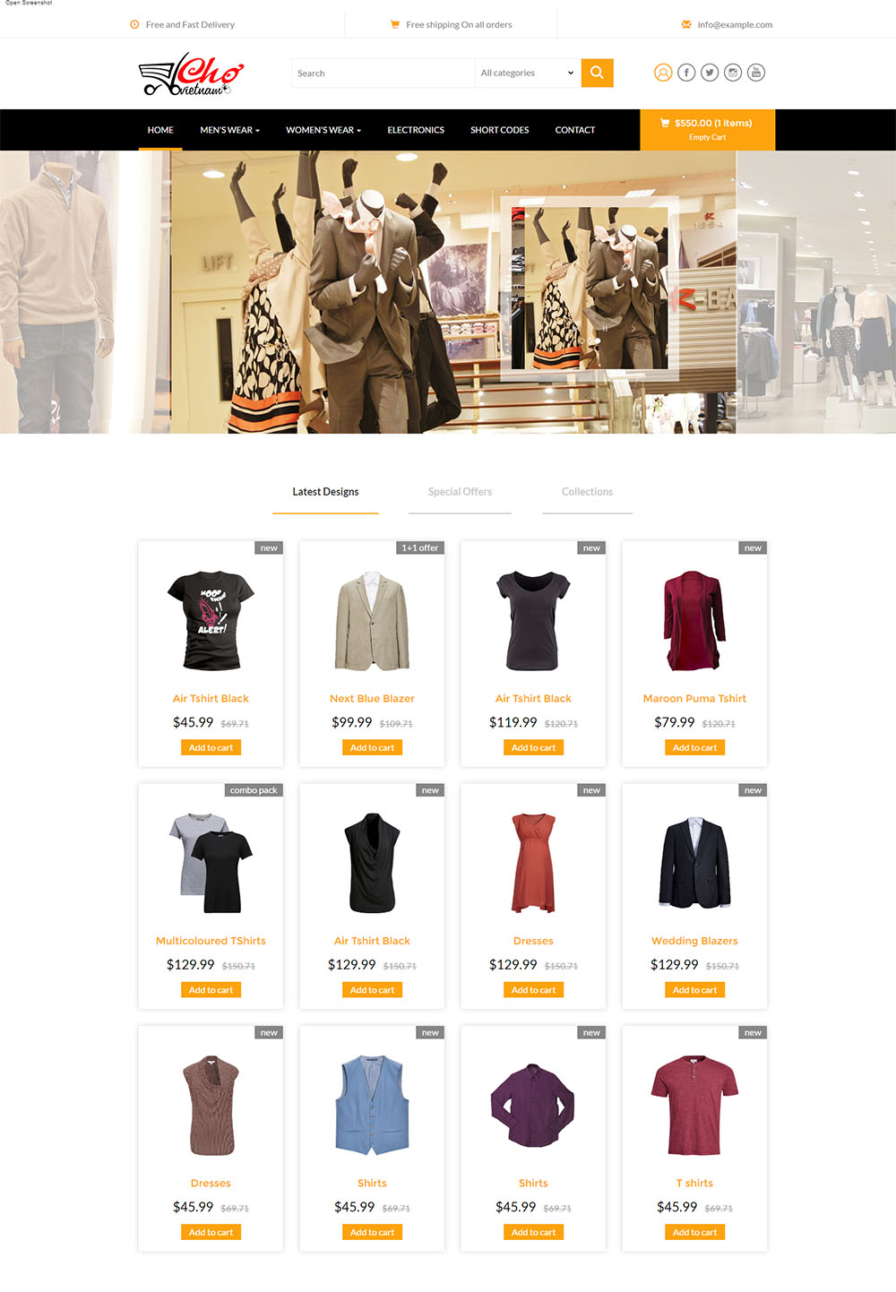 Mẫu website thương mại điện tử (Thời trang - mỹ phẩm)