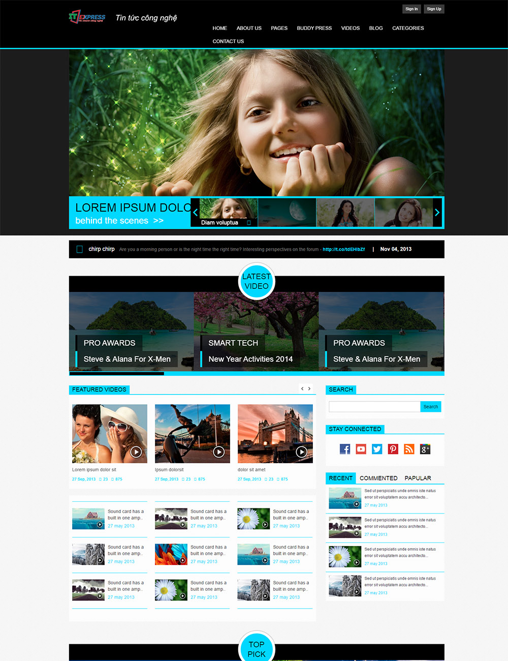 Mẫu website tin tức (Thiết kế responsive)
