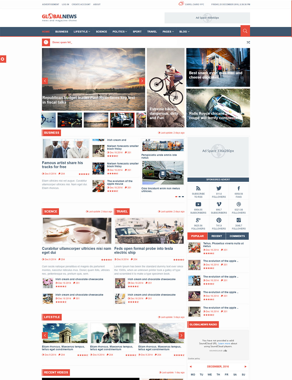 Mẫu website tin tức Global News 2016-005