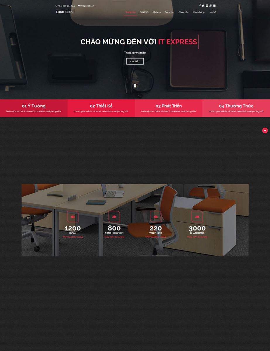 Mẫu website giới thiệu công ty rất chuyên nghiệp, thiết kế sang trọng, tinh tế