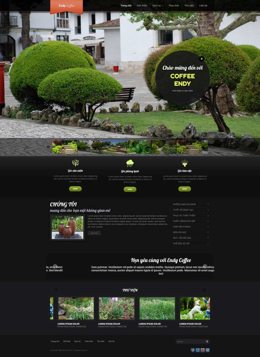 Mẫu website quán cafe, nhà hàng 2017-001