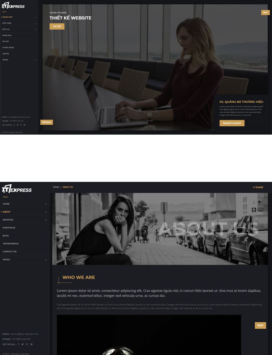 Mẫu website giới thiệu công ty, giới thiệu dịch vụ