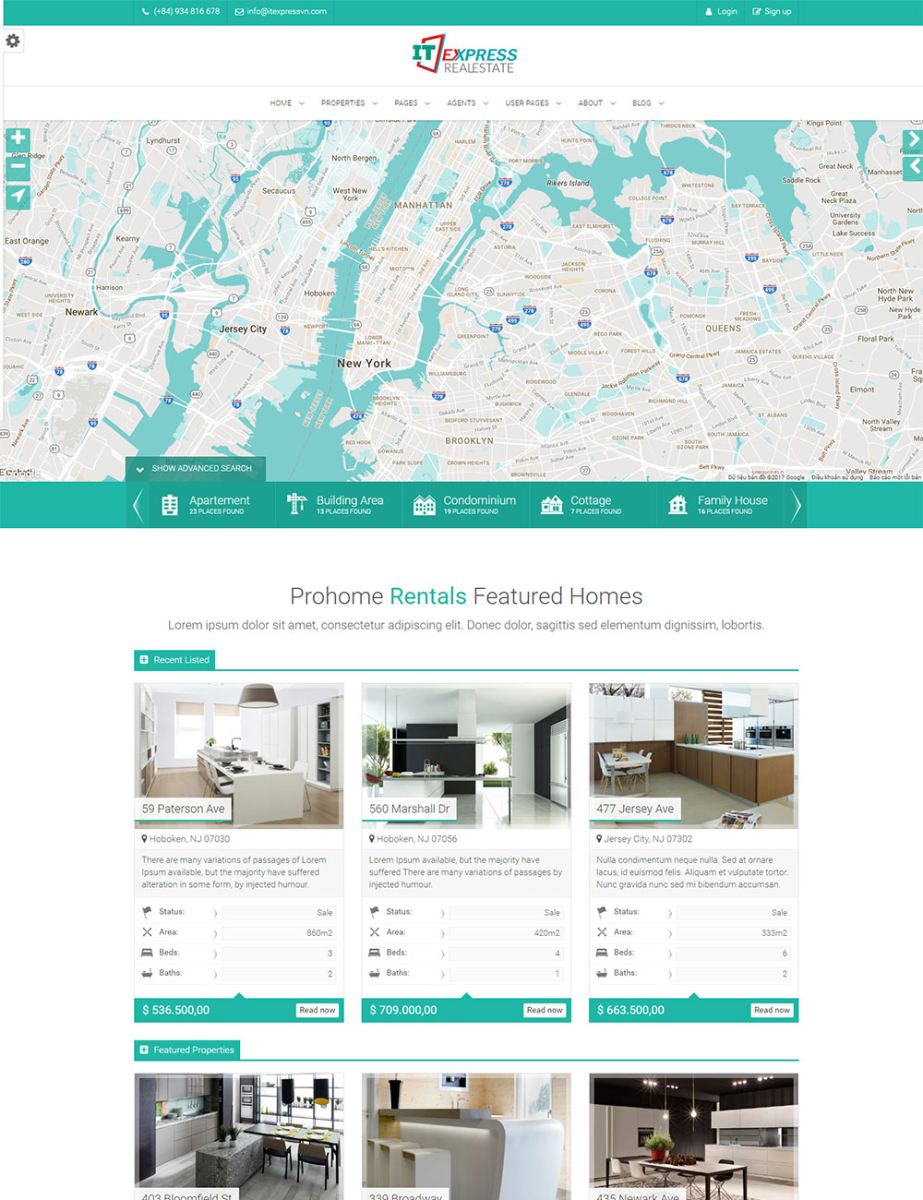 Mẫu website sàn giao dịch bất động sản, giới thiệu công ty, giới thiệu dự án chuyên nghiệp 2017-007