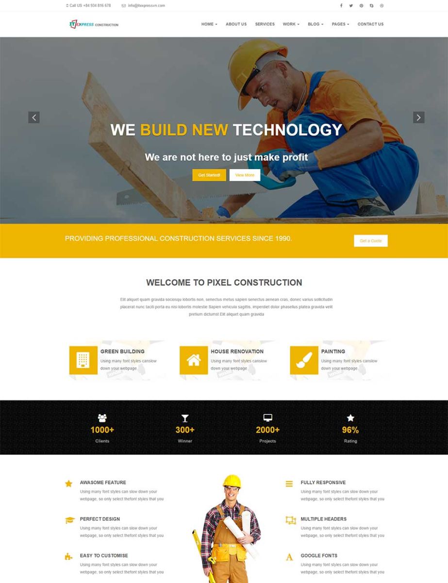 Mẫu website Thiết kế kiến trúc - Xây dựng 2017-001