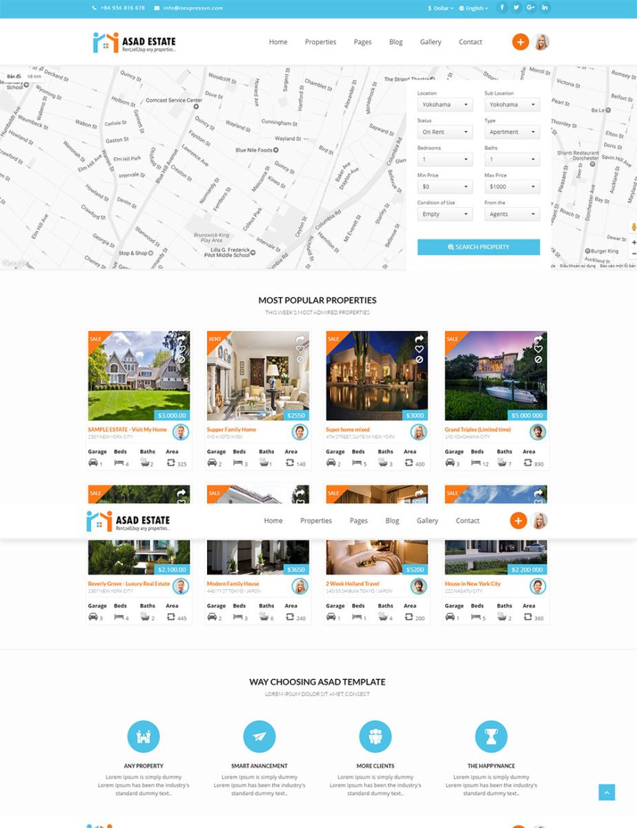 Mẫu website sàn giao dịch bất động sản (bđs) chuyên nghiệp 2017-001