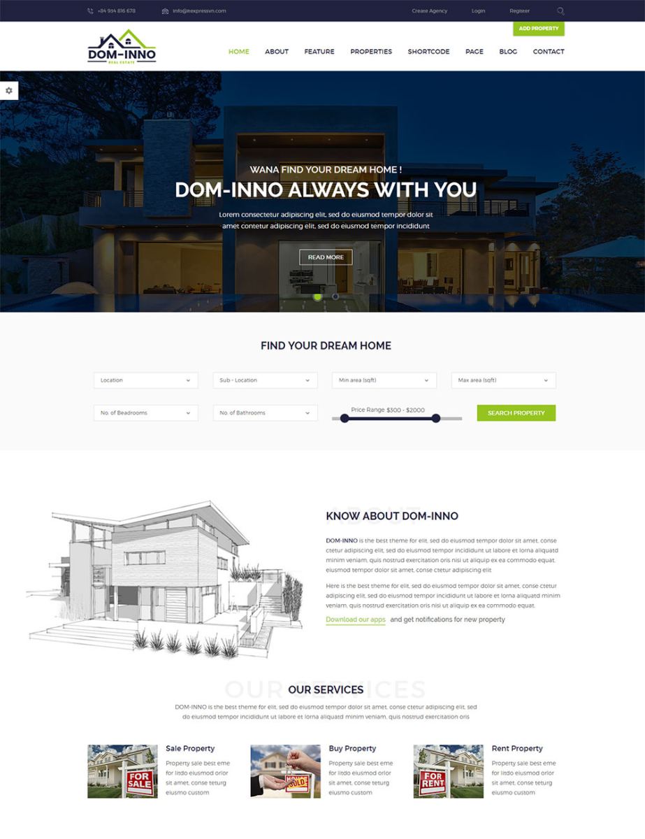 Mẫu website sàn giao dịch, giới thiệu dự án bất động sản chuyên nghiệp 2017-002