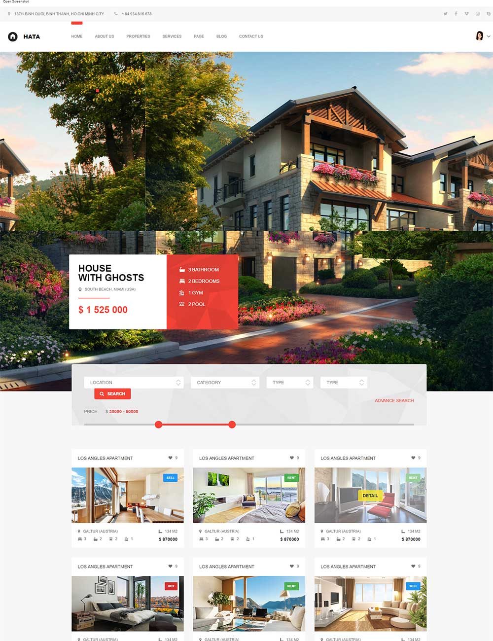 Mẫu website giới thiệu về dự án và rao bán các dự án bất động sản cho công ty chuyên nghiệp 2017-004