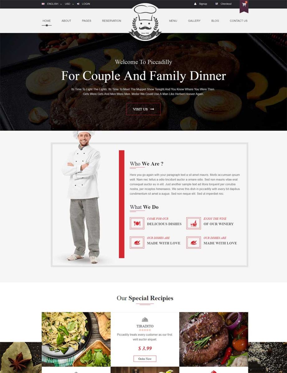Mẫu website ẩm thực giải trí food-2017-001