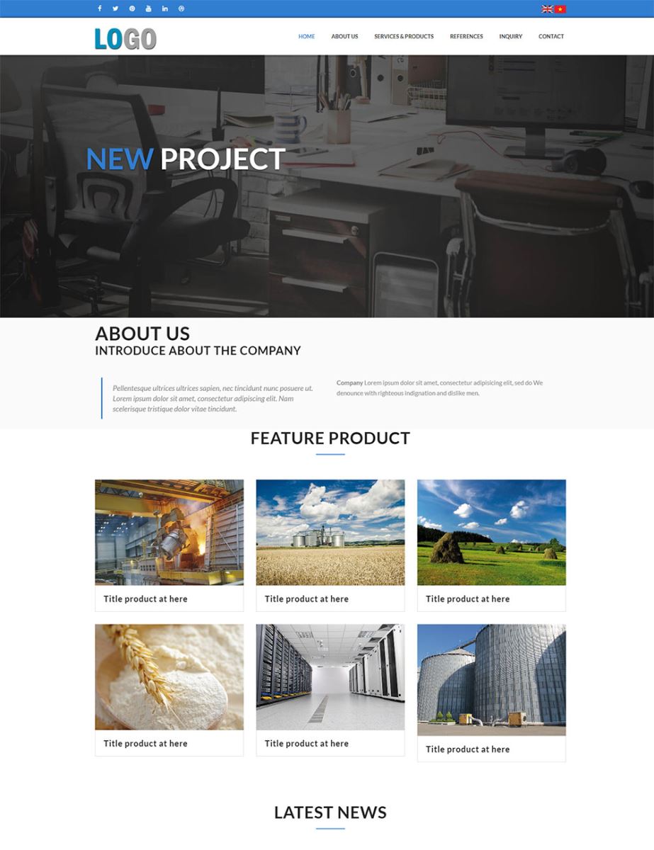 Mẫu website giới thiệu sản phẩm, dịch vụ, giới thiệu công ty