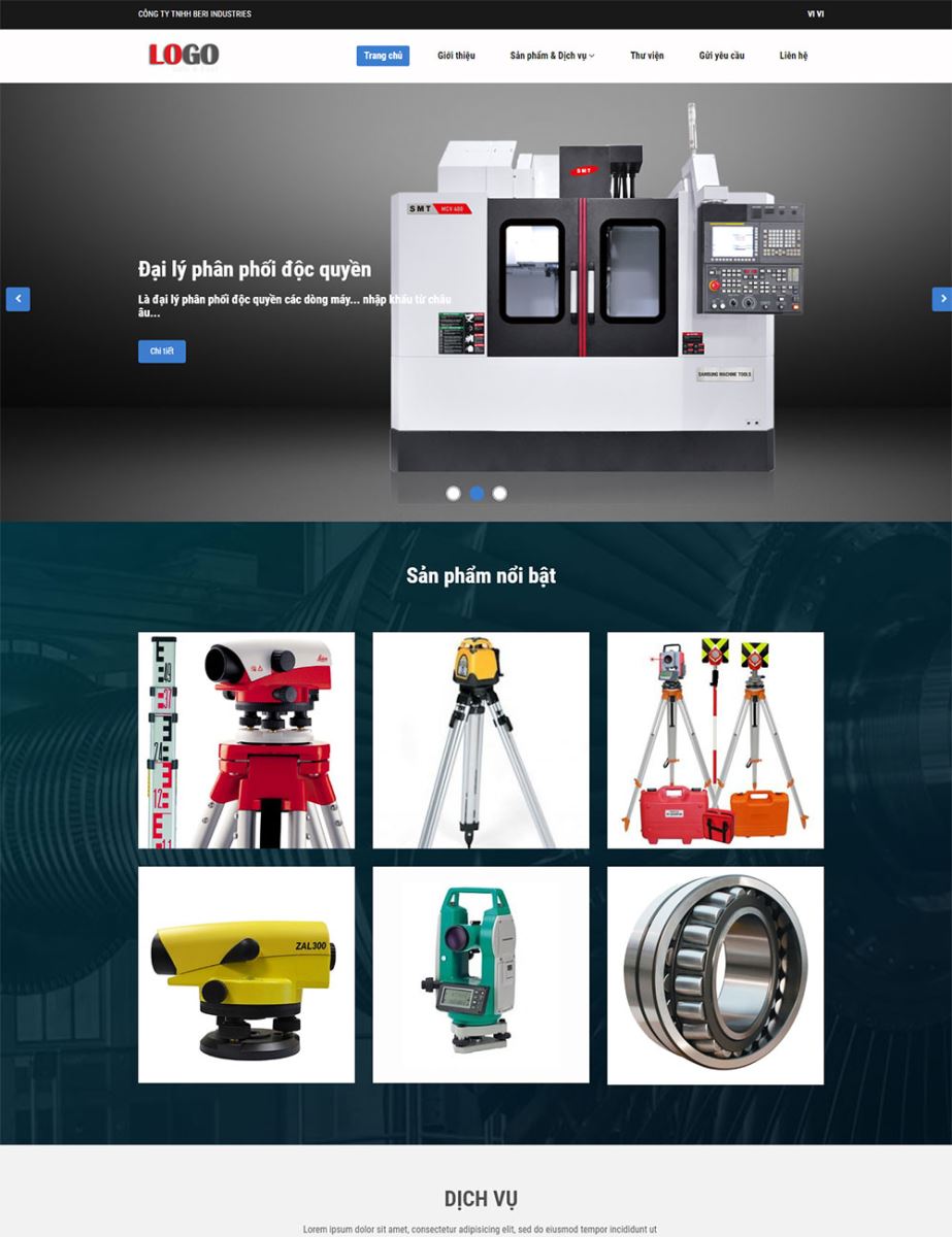 Mẫu website giới thiệu sản phẩm, dịch vụ, giới thiệu công ty comp-2018-002