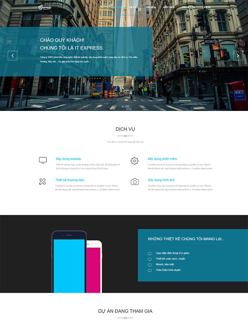 Mẫu website giới thiệu công ty, tập đoàn chuyên nghiệp thiết kế dạng One Page