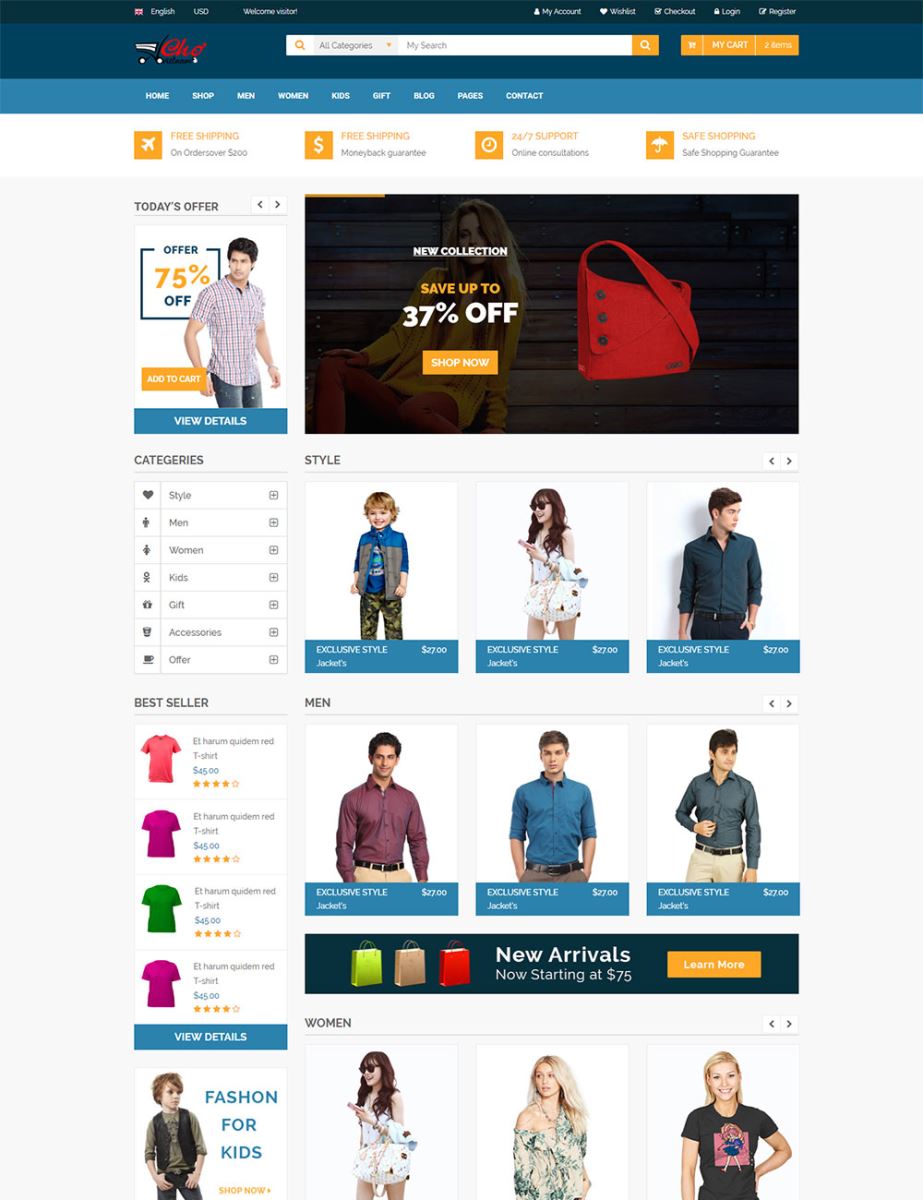 Mẫu website bán hàng thời trang, công nghệ, mỹ phẩm 2018-006
