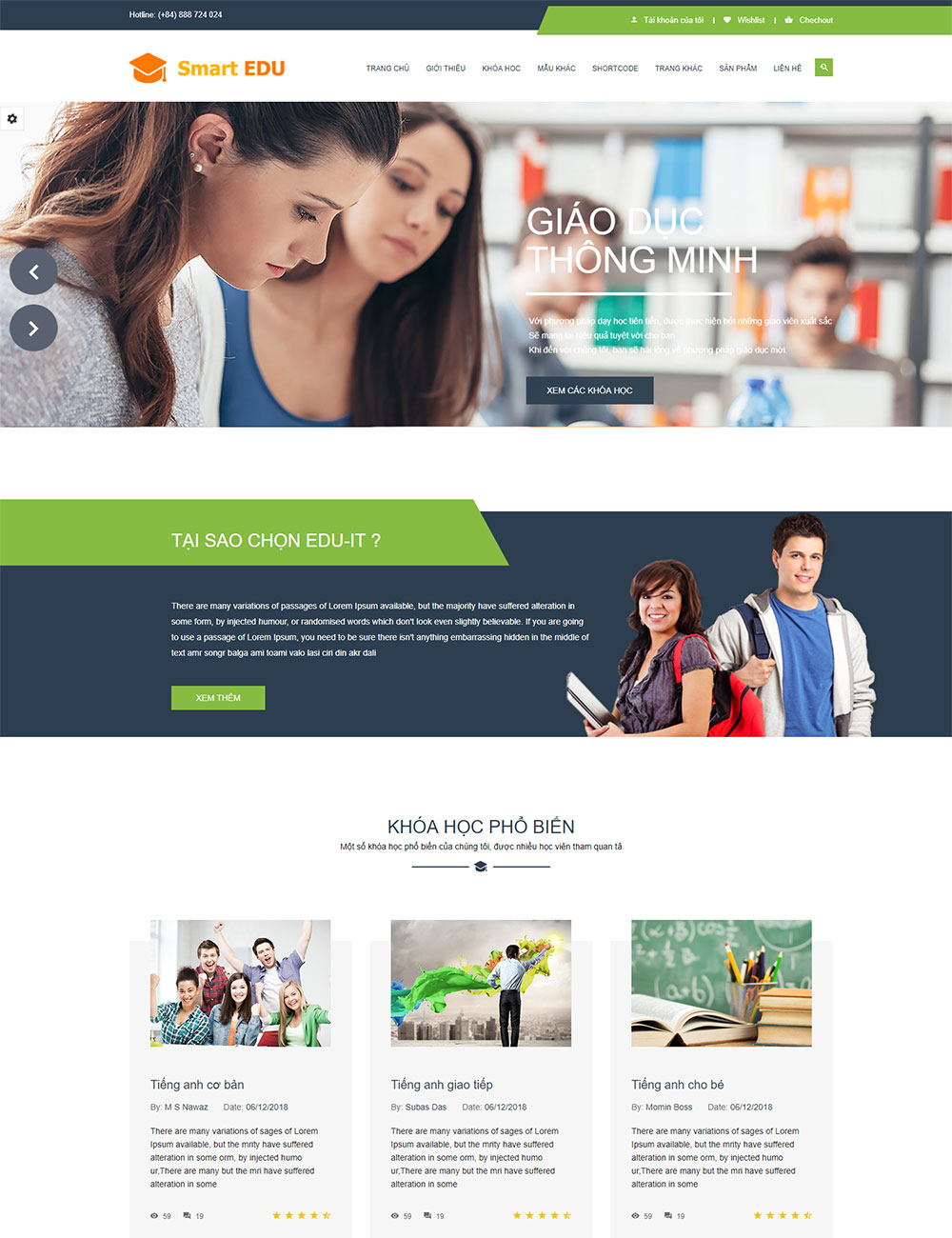 Mẫu website giáo dục - trường học - trung tâm đào tạo