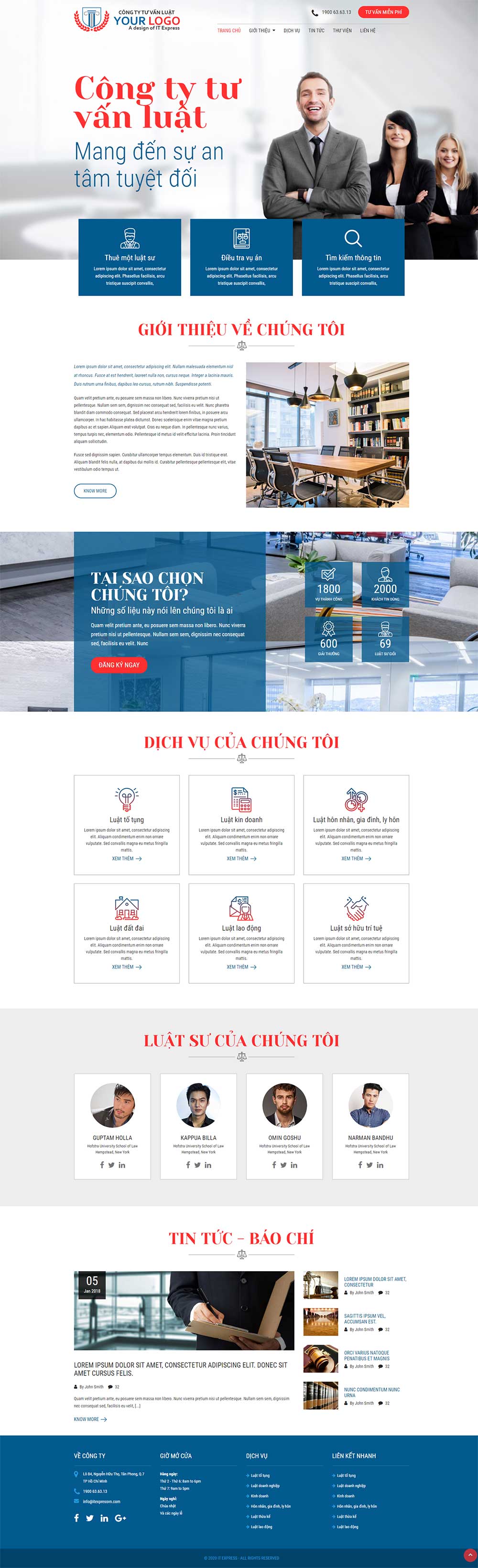 Mẫu website giới thiệu công ty dịch vụ