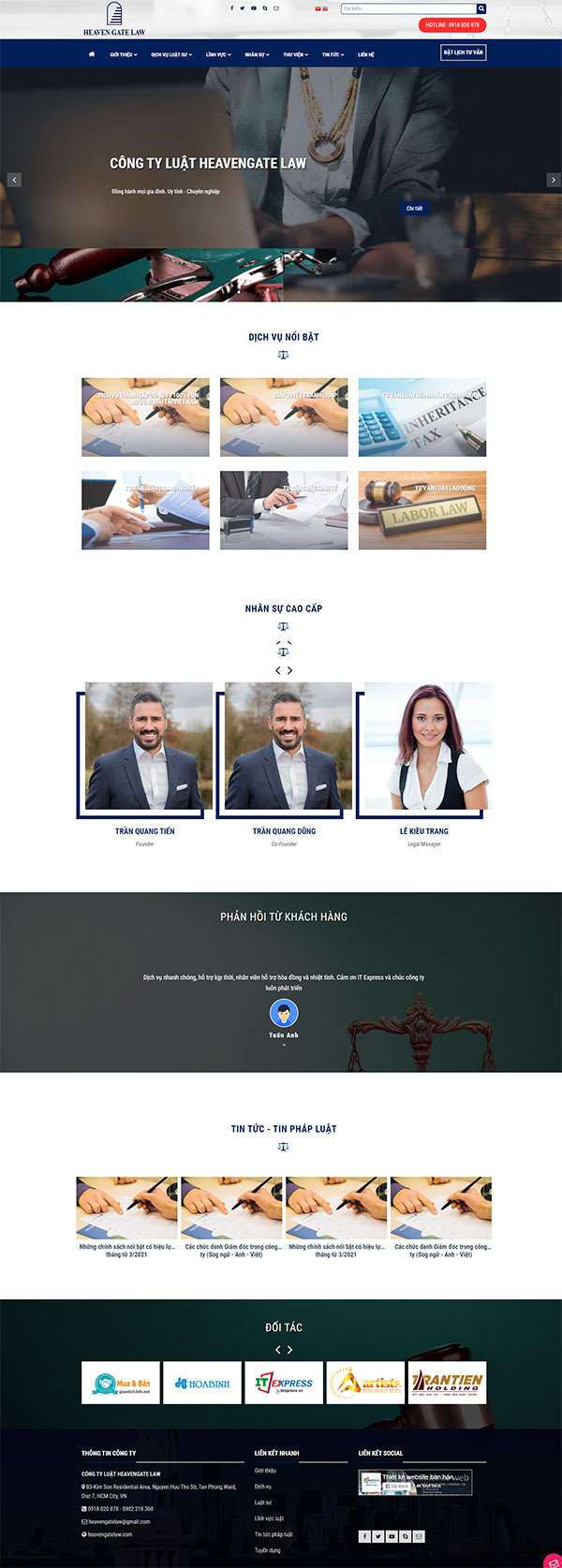 Mẫu website giới thiệu công ty luật  - Luật sư