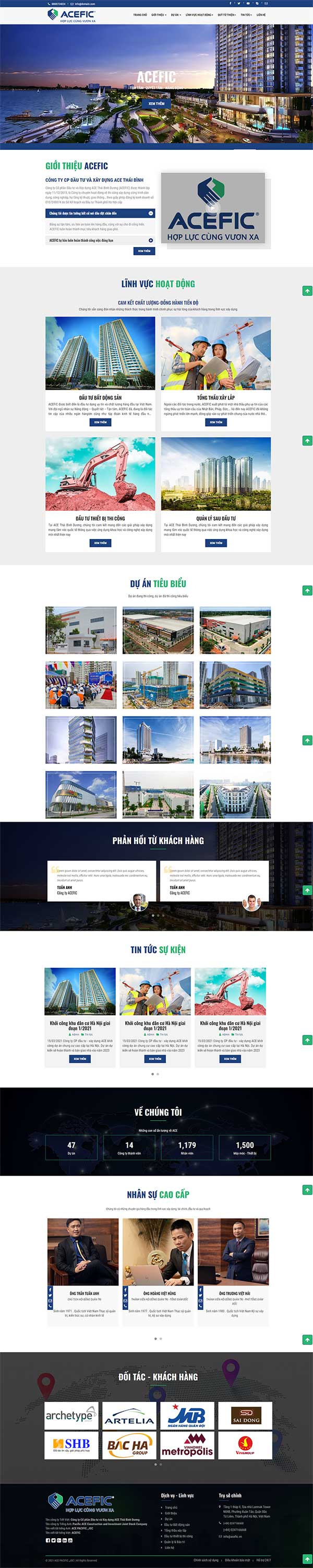 Website công ty - tập đoàn xây dựng
