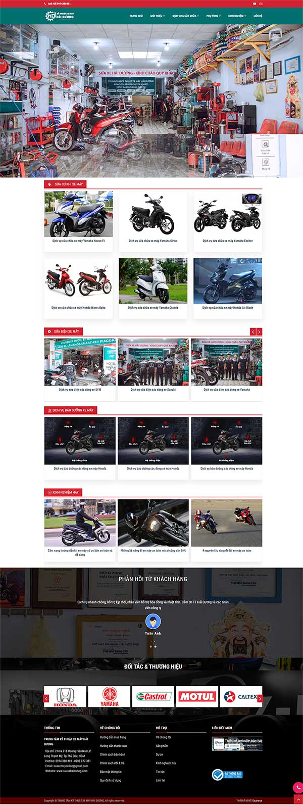 Mẫu website giới thiệu cửa hàng Xe máy - Ô tô - Giới thiệu sản phẩm