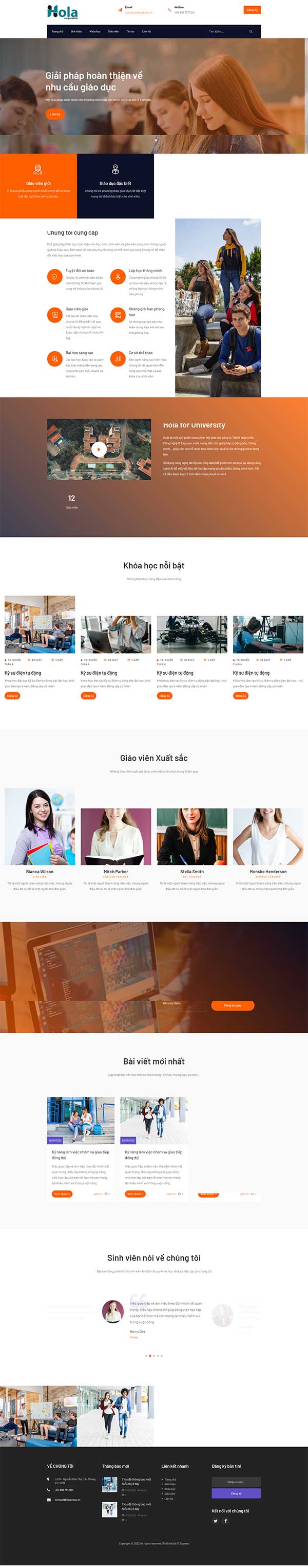 Mẫu website cho Trường học - Trung tâm - tổ chức giáo dục