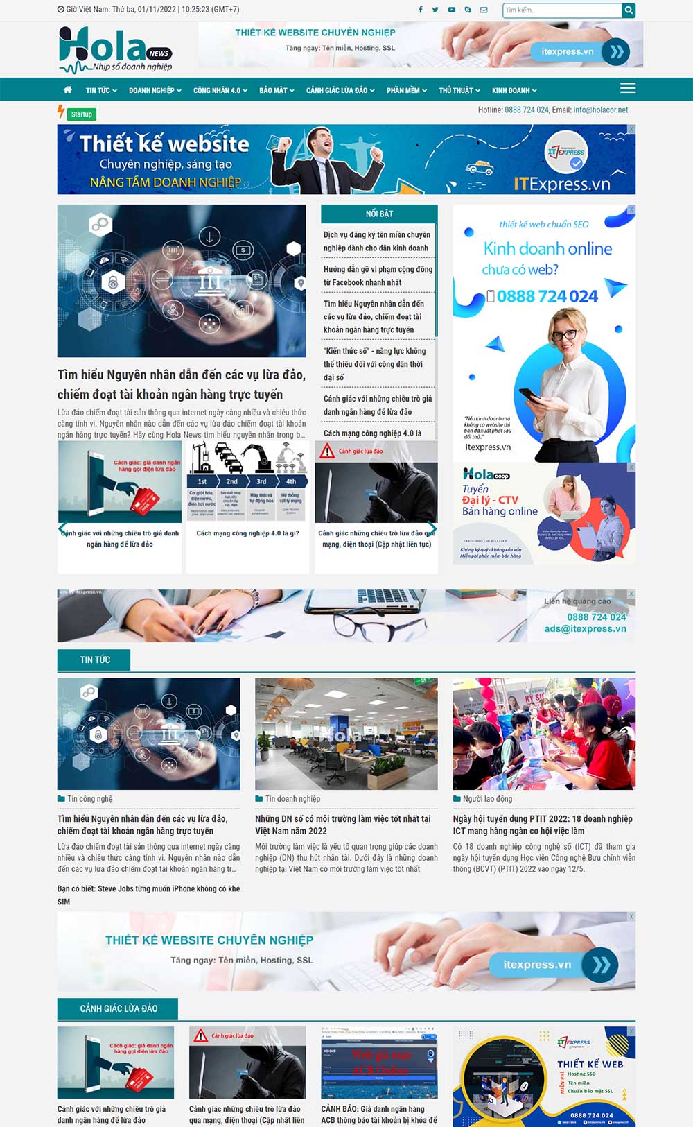 Mẫu website tin tức, tạp chí, trang tin điện tử, báo chí mới 2022