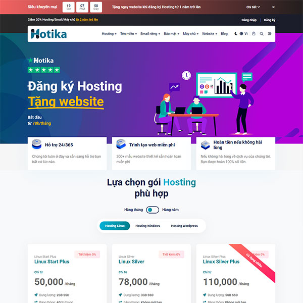 Dự án website công ty dịch vụ công nghệ - Hosting - Tên miền