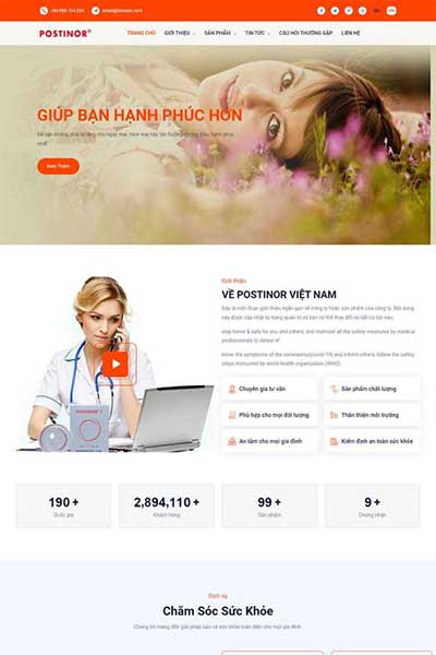 Mẫu website giới thiệu công ty - dịch vụ - sản phẩm