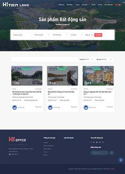 Mẫu website công ty - sàn BĐS 2023