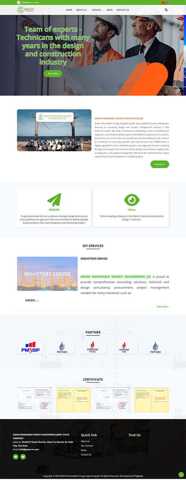 Mẫu web giới thiệu công ty - sản phẩm dịch vụ (Đa ngôn ngữ)