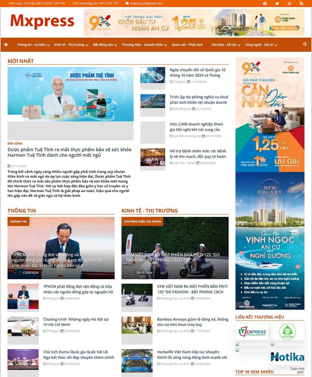 Mẫu website tin tức, báo chí