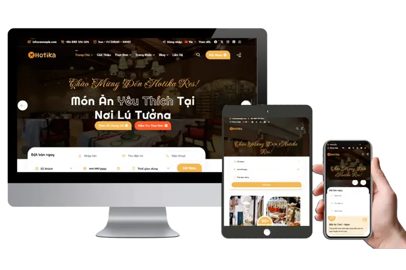 Những mẫu website Nhà hàng, khách sạn, quán cafe đẹp nhất 2025