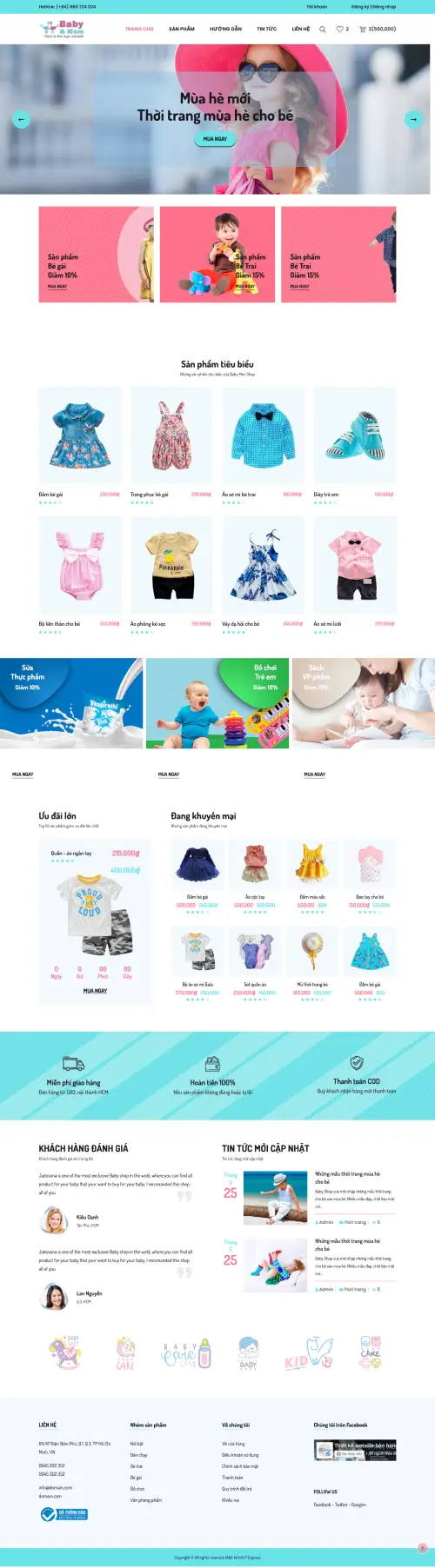 Dự án thiết kế web bán hàng - Shop Mẹ và Bé