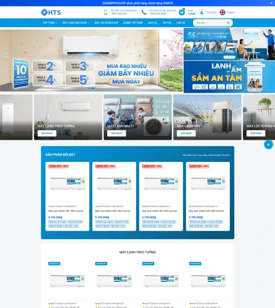Mẫu website Điện lạnh chuyên nghiệp – Tối ưu SEO, bảo mật, đa tính năng