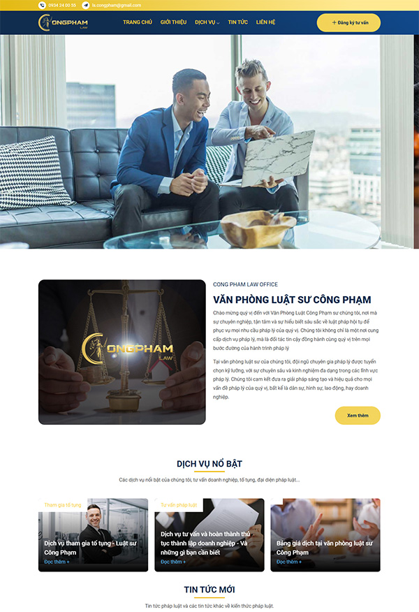 Mẫu website công ty luật chuyên nghiệp - Chuẩn SEO