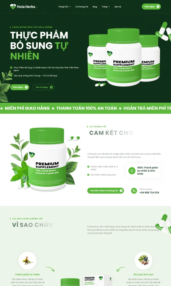 Thiết kế website xây dựng thương hiệu - Giới thiệu sản phẩm Dược phẩm, Thảo Dược