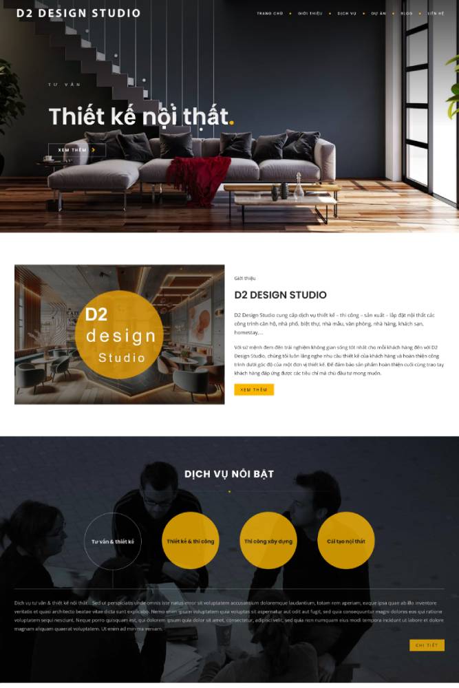 Mẫu website nội thất - thiết kế đẹp và sáng tạo - Tạo điểm nhấn riêng cho thương hiệu