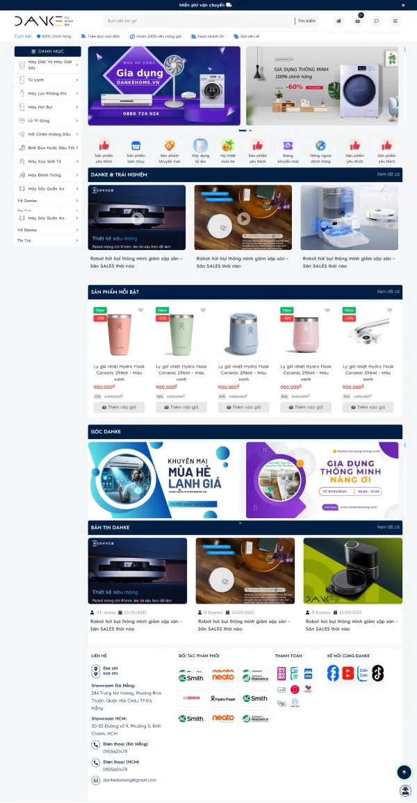 Dự án web TMĐT chuyên nghiệp - Mẫu web gia dụng cao cấp